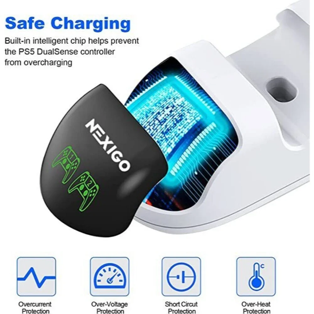 NexiGo Charging Dock For PS5 Playstation 5 Controller NEW Charge 2 At Once